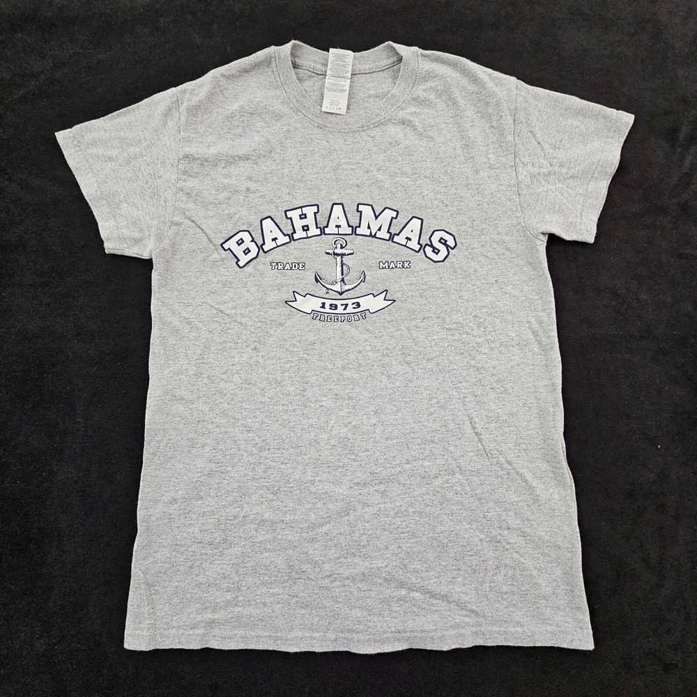 Freeport Bahamas 1973 Gray Short Sleeve Cotton Blend‎ T-Shirt Men's S
